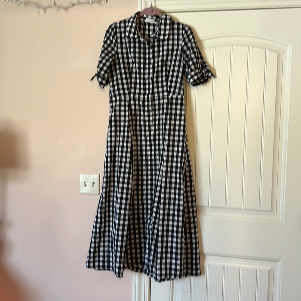 Black and white checkered dress